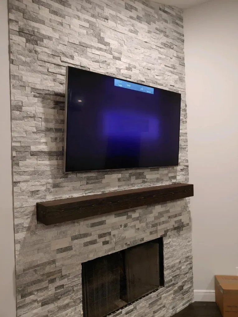 Wall mounted television and soundbar
