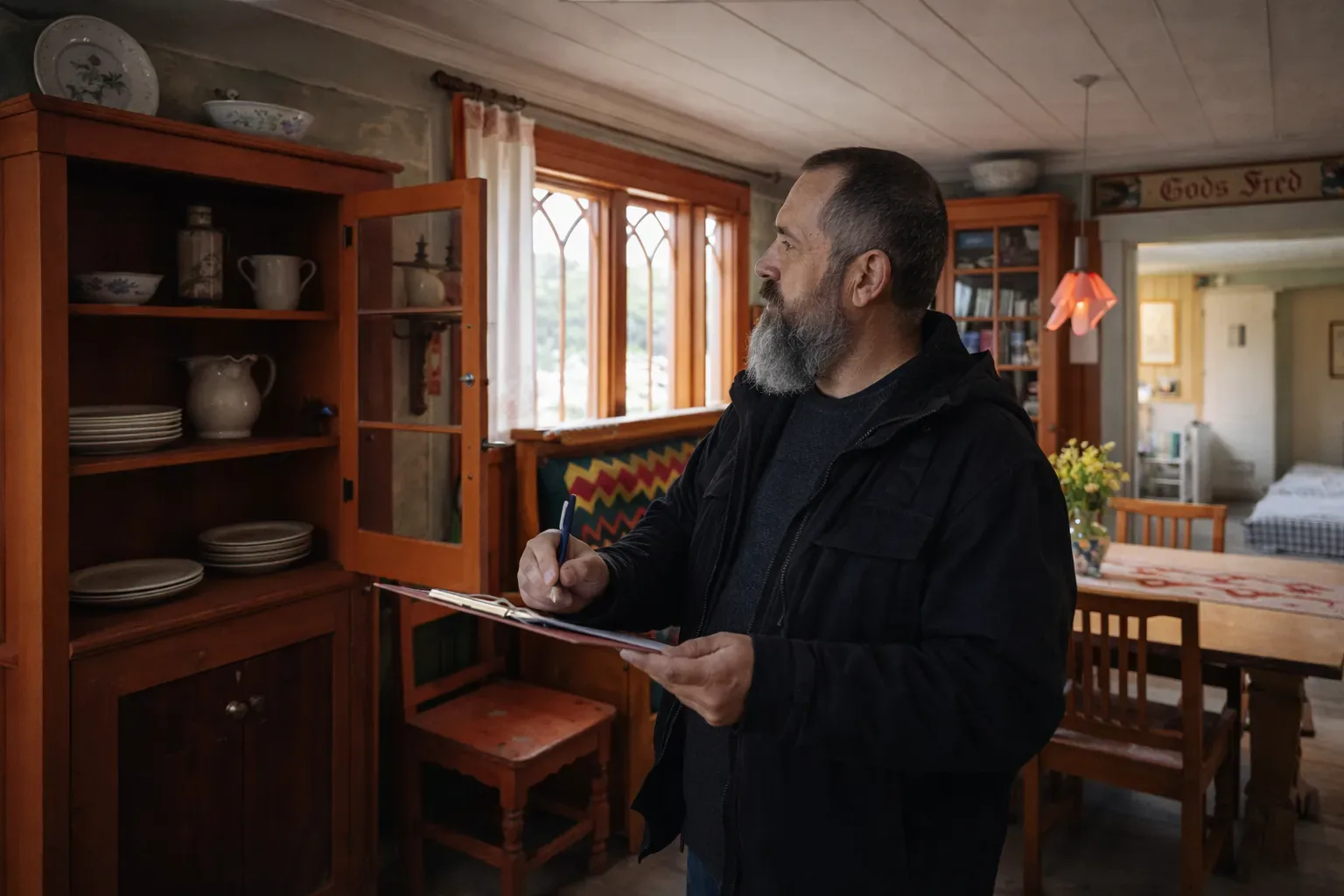 Routine interior check inside a vacation home